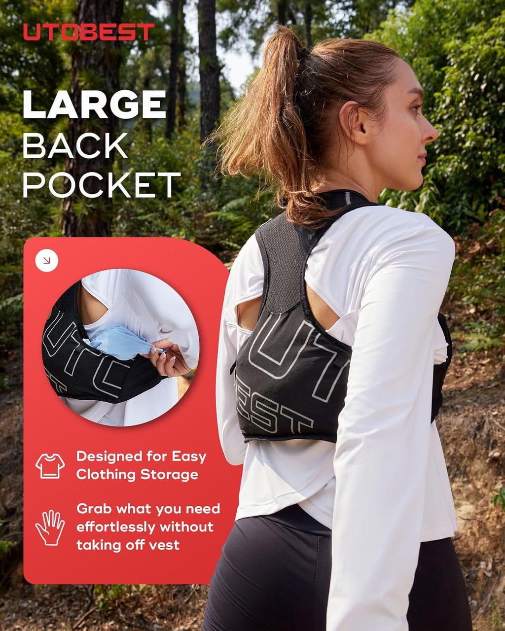 UTOBEST Ultra-Light Running Vest | Breathable Hydration Gear for Trail Hiking & Jogging