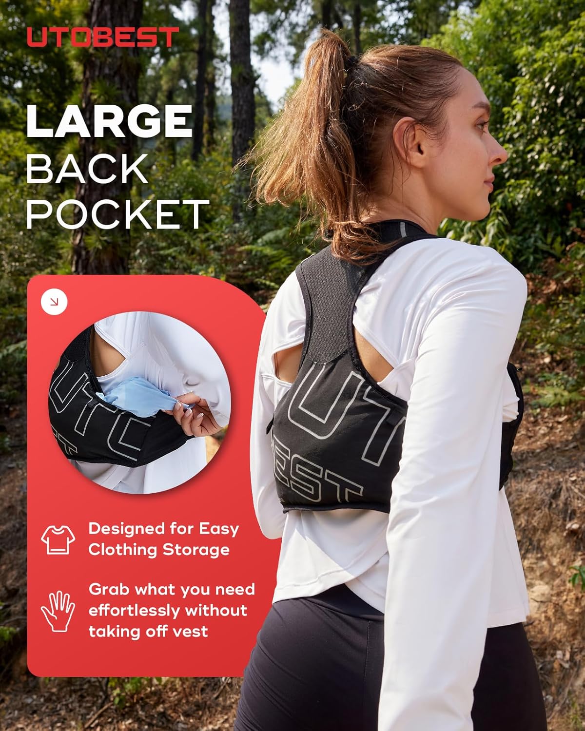 UTOBEST Ultra-Light Running Vest | Breathable Hydration Gear for Trail Hiking & Jogging