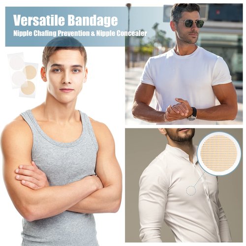 Bonuci 600 Pieces Men Nipple Cover Summer Anti Chafing Protector Adhesive Guard Nipple Tape for Runners Women Gym Sport Accessories