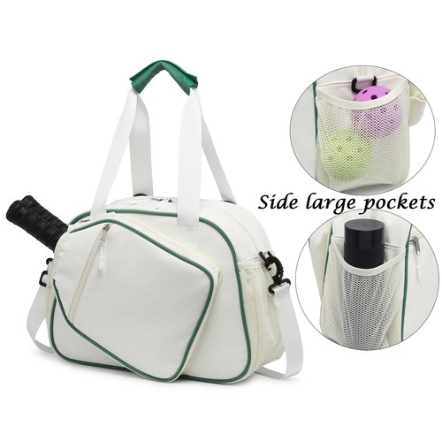 RAINBOW SMILE Crossbody Pickleball Bag With Shoes Compartment 2PS for Women and Men, Waterproof Pickle Ball Tote Shoulder