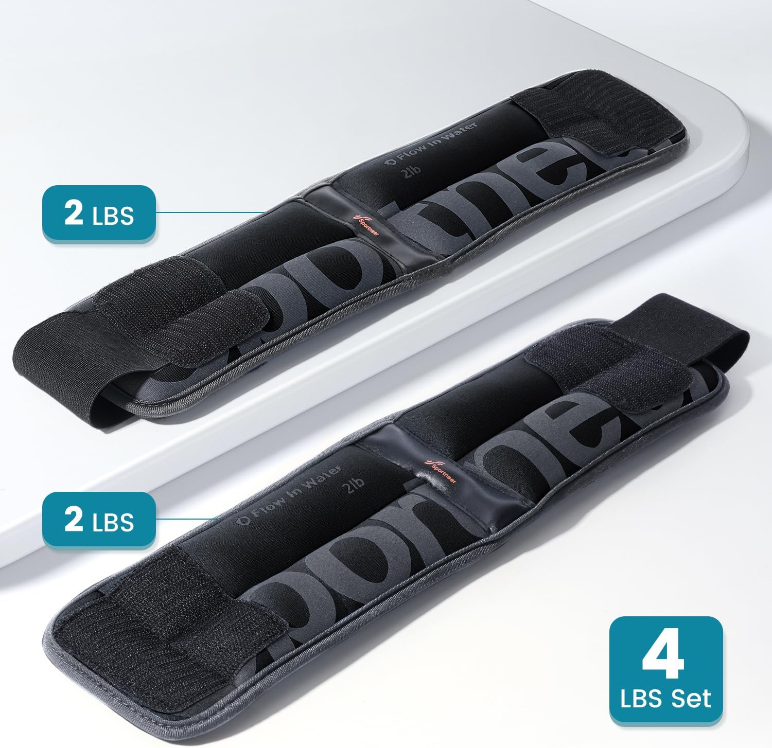 Sportneer Ankle Weights - Comfortable 4/10 lbs Pair for Strength Training, Dancing & Fitness Workouts