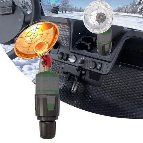 Golf Cart Heater with Adjustable Cylinder Holder (Gas Cylinder NOT Included), 5500BTU Outdoor Heater with Metal Control Knob for Club Car, EZGO, Yamaha, Includes 16oz Propane Tank Holder