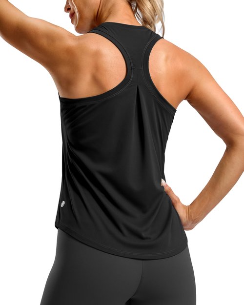 G Gradual Women's Workout Tank Tops Racerback Athletic Yoga Tops Loose Fit Sleeveless Running Gym Sports Shirts for Women(Black,M)