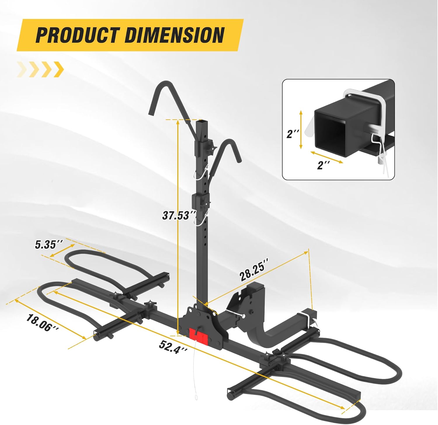 Skiennix Hitch Bike Rack - Wobble-Free Smart Tilting Design | 2-Bike Capacity for Standard & Fat Tire E-Bikes, 200 lbs