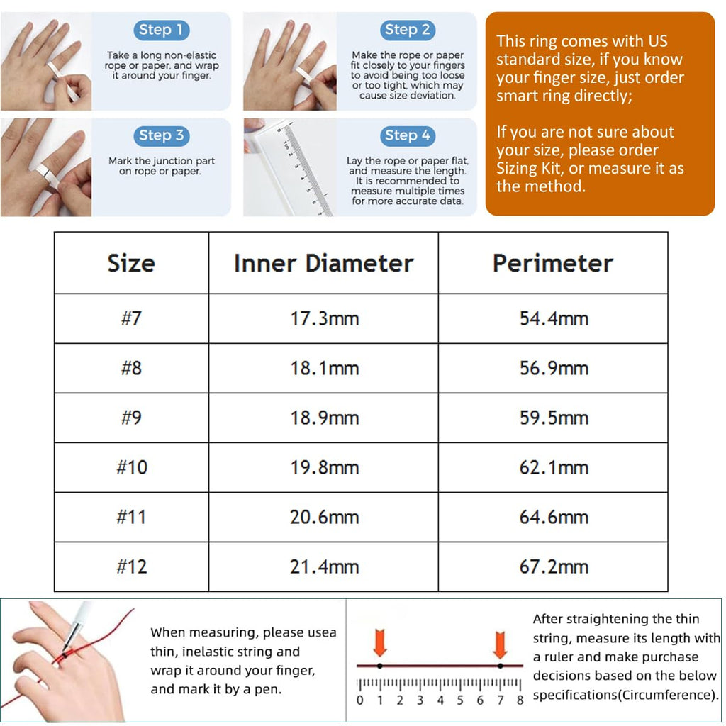 SM SEVENMORE Smart Ring Health Fitness Tracker with GPS Route for Men Women, Step/Heart Rate/Blood Oxygen/Blood Pressure/Sleep Monitoring for iPhone & Andriod, No App Subscription (Silver, #10)