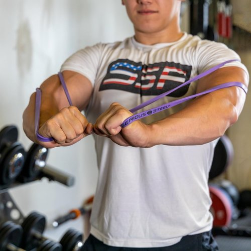 Serious Steel Fitness 37" Purple Resistance Training Bands (Portable Exercise Band System Training Bands - for Constant Tension, No Slack) - #1 Purple