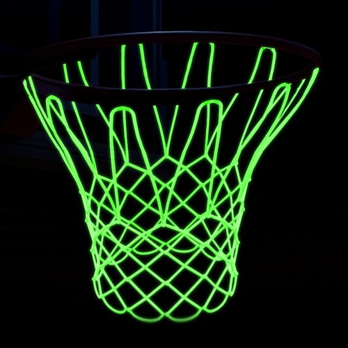 Nightlight Basketball Net - Portable Luminous Nylon Basketball Net for All Weather | 12 Loops
