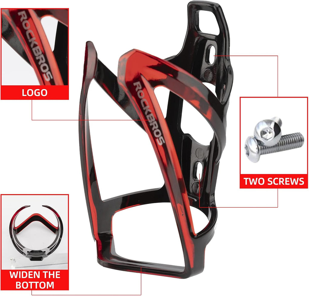 ROCKBROS Ultra-Light Bike Water Bottle Holder - Universal Bicycle Cup Cage with Screws for Road & MTB Bikes