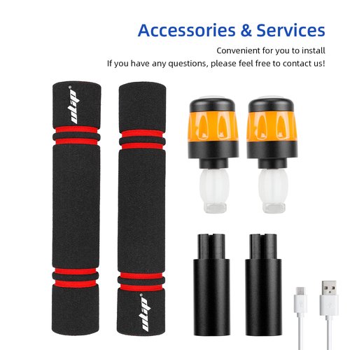 ulip Handlebar Extender Grip with Turn Signals Scooter Accessories for Xiaomi M365 Pro Pro2 1S MI3 Ninebot ES1 ES2 ES3 ES4 E22 E25 E45 Scooters (Black Orange)