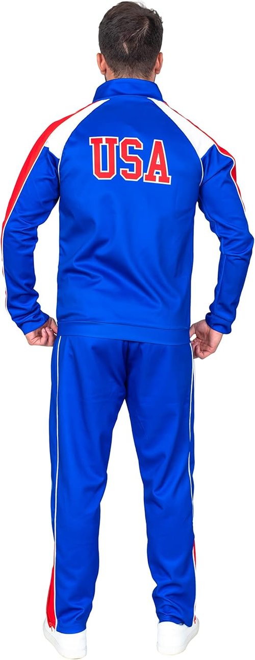 Beer Fest USA Tracksuit Jacket & Pants - Blue & Red Halloween Costume Cosplay