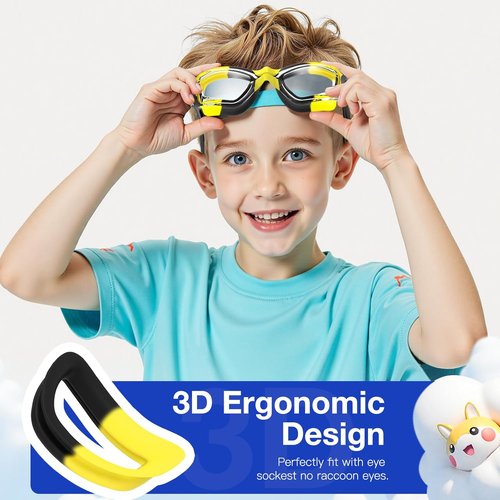 Braylin Kids Swim Goggles - 2-Pack Comfortable Swimming Goggles for Boys & Girls | Ideal for Pool Use