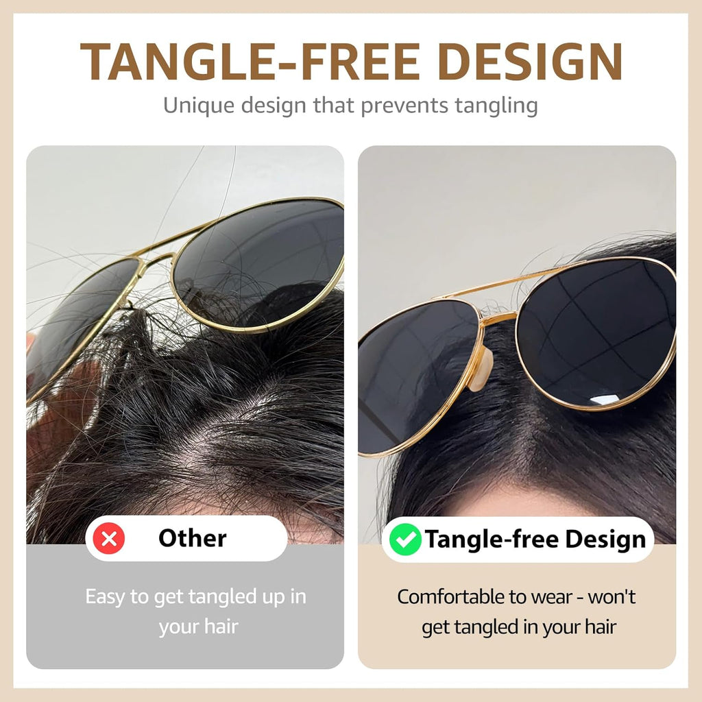 TJUTR Aviator Sunglasses - Polarized UV400 Protection | Tangle-Free Metal Frame Shades for Men & Women
