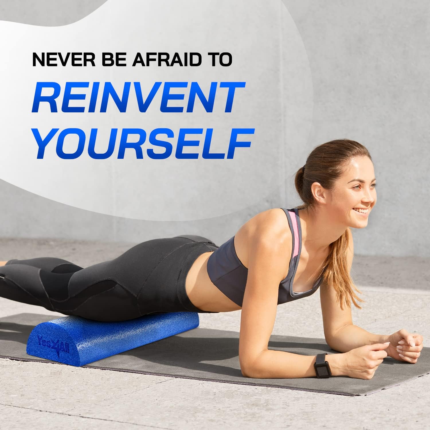 Yes4All Medium Firm Half Foam Roller - Versatile PE Foam for Post-Workout Relaxation | 12/18/24/36 Inch Sizes