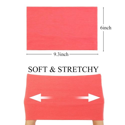 Huachi Wide Headbands for Women - Non-Slip Thick Elastic Hair Bands | Boho Style for Workouts & Running