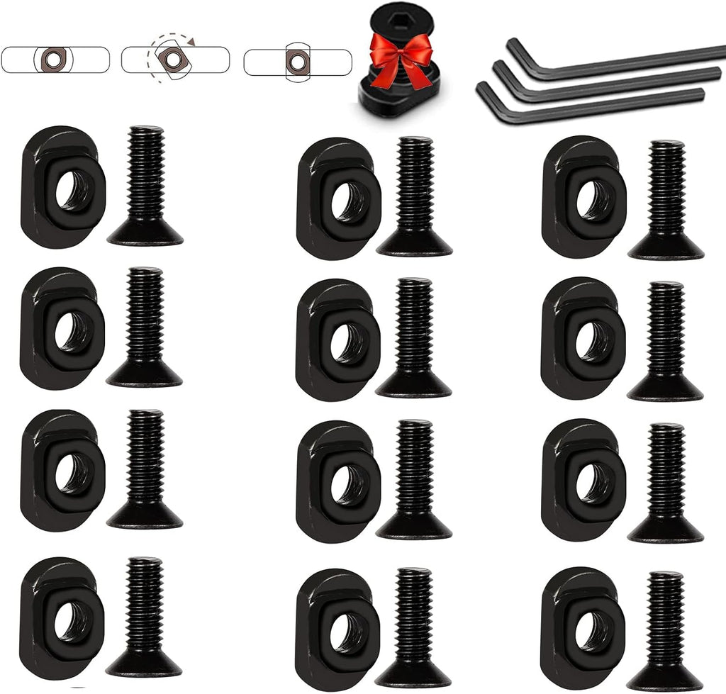 Single Picatinny Aluminum Accessory Rail Set - 3 to 13 Slots with 13 T-Nuts & Screws, 6 Wrenches