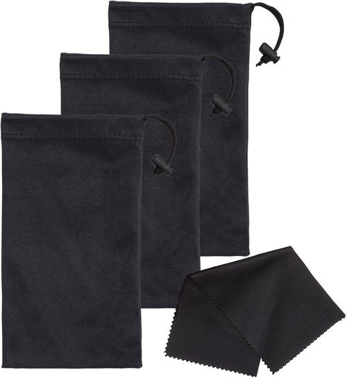 Mamlyn Microfiber Sunglasses Pouch - Premium Quality With Spring Fastener | Ideal For Travel