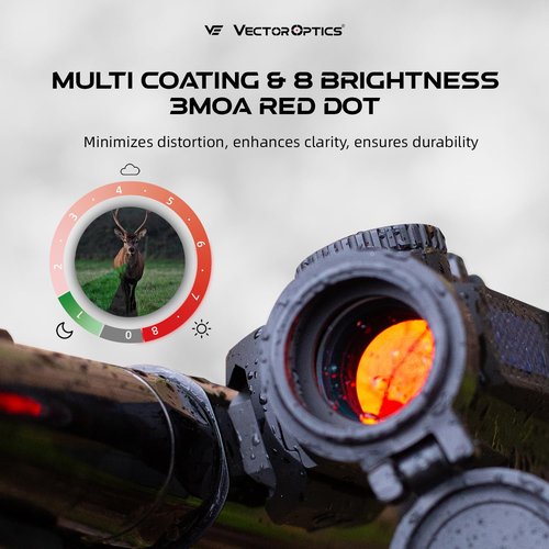 Vector Optics 1x22 Red Dot Scope Compact Reflex Sight, Quick Detach, 3 MOA Dot Size w/High & Low Profile Picatinny Mount Co-Witness