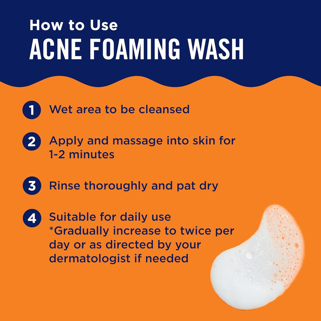 PanOxyl Acne Foaming Wash - Maximum Strength 10% Benzoyl Peroxide Cleanser | 5.5 Oz Tube for Clear Skin