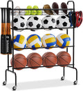 VEVOR Rolling Sports Ball Storage Cart - Lockable Basketball Cage & Organizer for Indoor/Outdoor Use