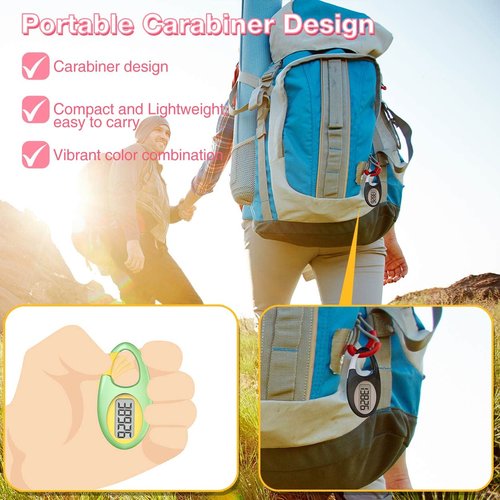 Simple 3D Step Counter, Walking Pedometer, Steps Tracker with Neck Lanyard/Carabiner for Men Women Teens Adults Seniors (Pink1)