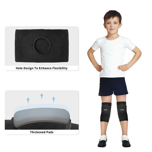 YEEKORO Kids Knee Pads – High-Density Thicken Sponge Padding, Anti-Slip Breathable Knee Pads Knee Sleeves for Skateboard Cycling Bike Volleyball Running Dance, Knee Support Gear
