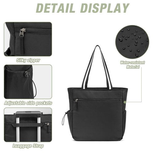 G4Free Pickleball Bag, Pickleball Tote Bag for Women Men, External Ball Bag with Shoe Compartment & Paddle Cover Pocket,Black
