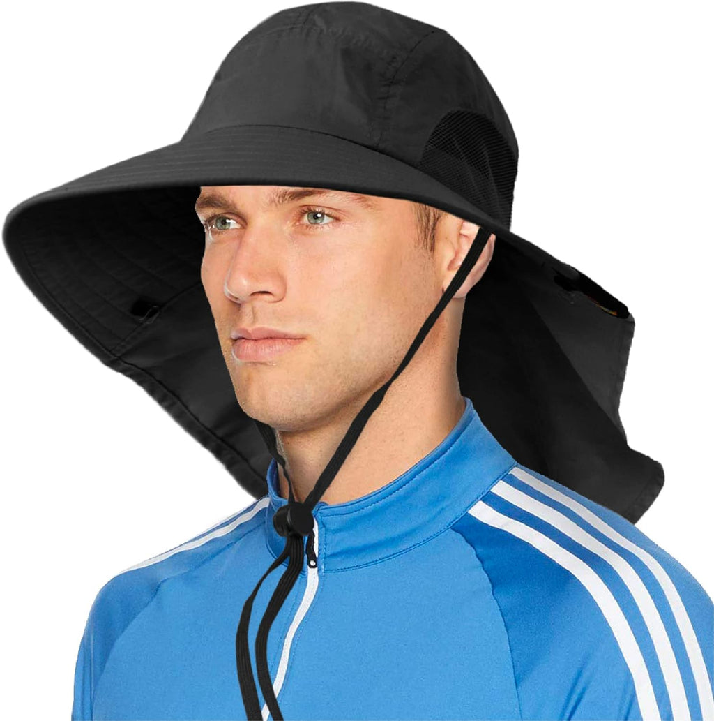 SUN CUBE Wide Brim Sun Hat - UPF 50+ Neck Flap for Ultimate Sun Protection | Ideal for Hiking & Fishing