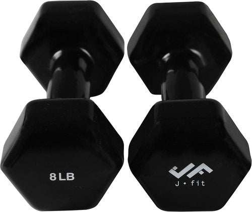 JFIT Dumbbell Sets - Neoprene & Vinyl Coated Hand Weights for Home Gym Fitness | Strength Training
