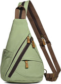 KL928 Canvas Sling Bag - Stylish Small Crossbody Backpack for Men & Women | Matcha Green
