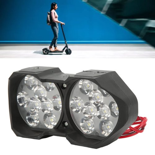 BORDSTRACT Electric Bike Light, Electric Bicycle Modification Double Head Lamp, 12V‑100V Super Bright Mountain Bike Headlight, Universal Bicycle Headlight for Road Bike, Commuters