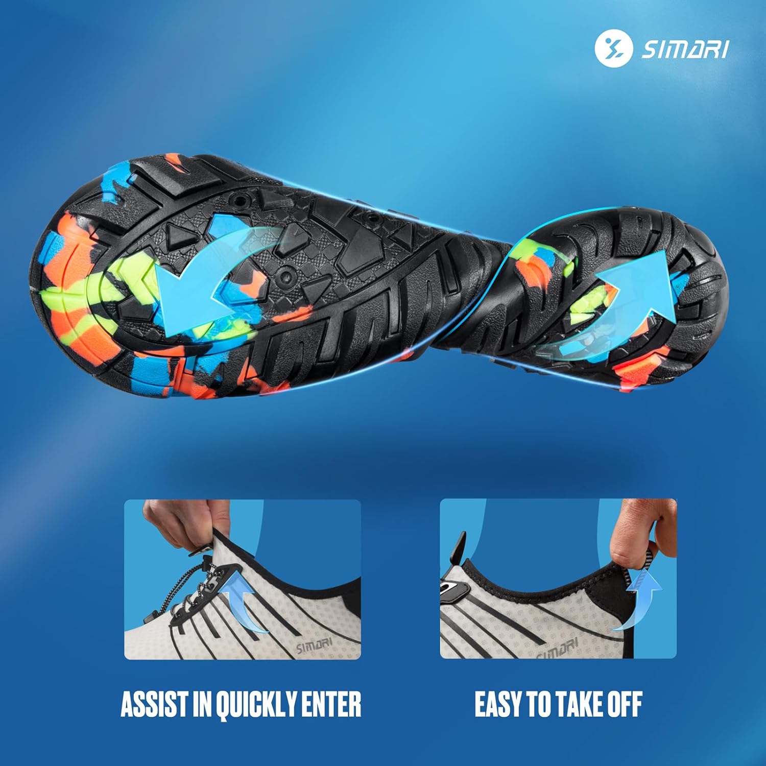SIMARI Water Shoes - Quick-Dry Barefoot Aqua Socks | Lightweight Non-Slip Swim Shoes for Beach & Water Sports