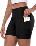 CHRLEISURE Women's High Waisted Biker Yoga Shorts - Tummy Control, 5-Inch Pocketed Spandex Gym Shorts