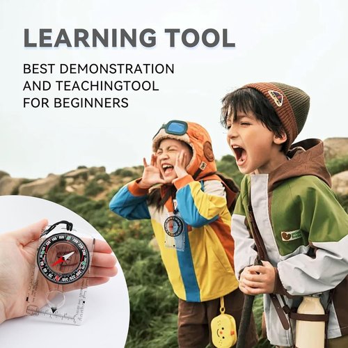 Compass Hiking Survival | Wilderness Navigation Compass for Kids - Magnetic Gear Set for Camping & Backpacking