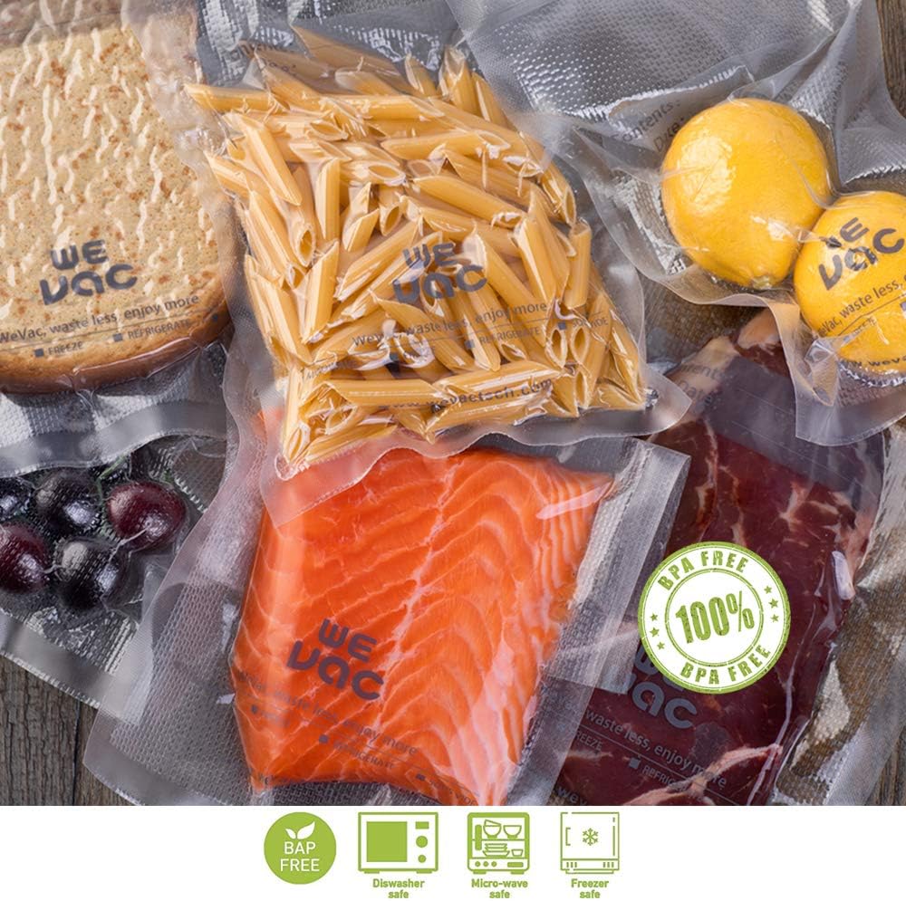 Wevac Vacuum Sealer Bags - Commercial Grade 100 Pint, 6x10 Inch | BPA Free, Heavy Duty for Food Storage