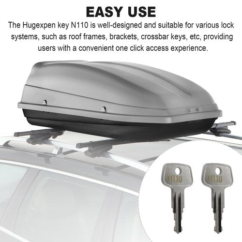 Hugexpen N110 Key Replacement for Thule Rack Core, Key Cylinder for Bike Rack Lock, Roof Cargo Lock, Roof Rack Locks, Cross Bars, Towers, Ski Rack Etc