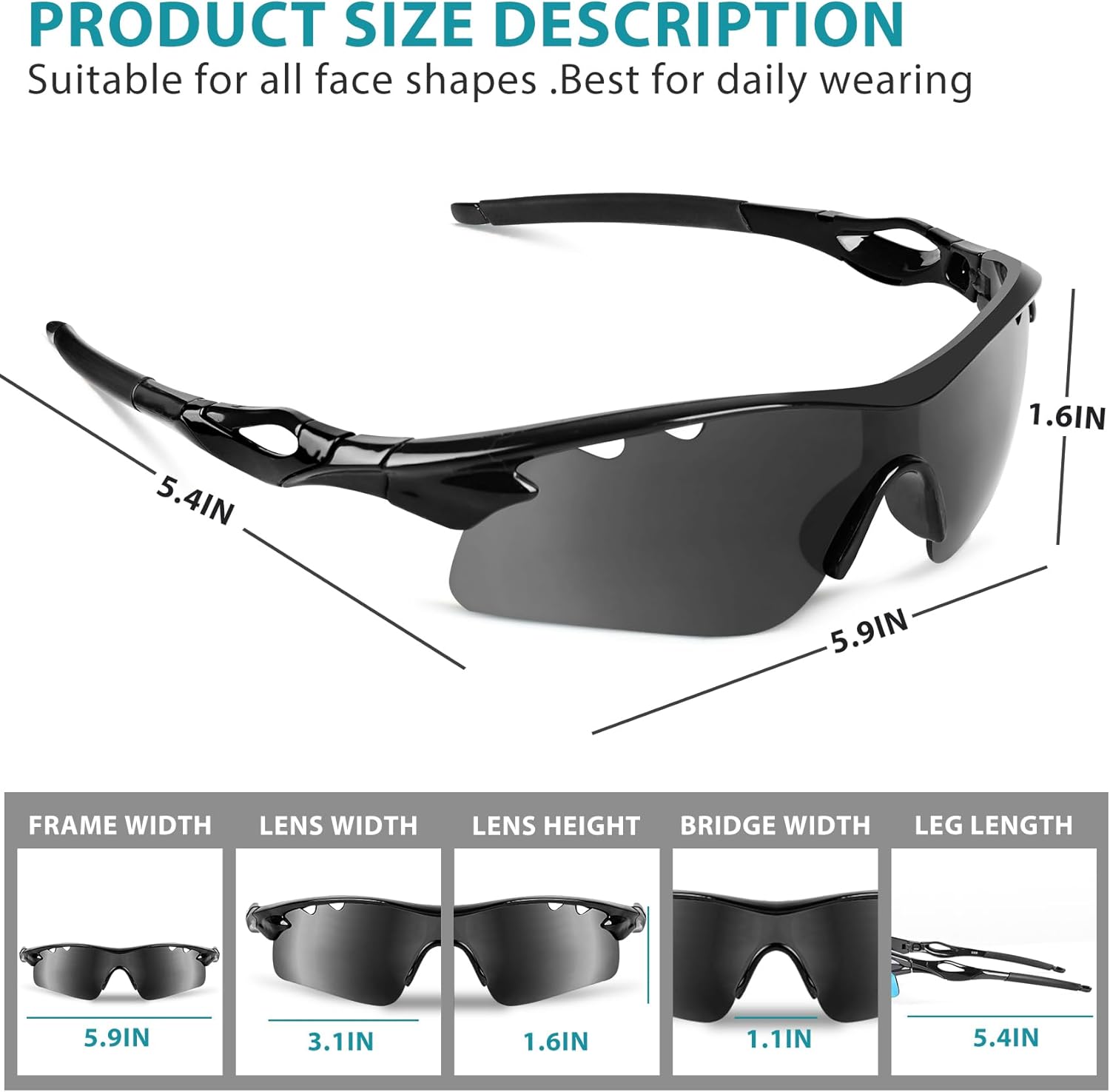 Skiennix Shooting Glasses - Anti-Fog Safety Eyewear with 5 Interchangeable Lenses & Case