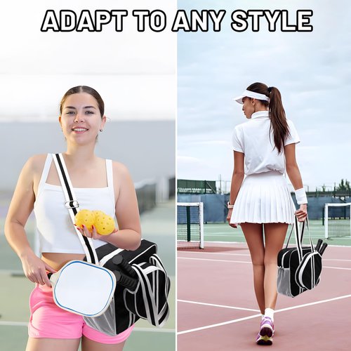 SPOENGRU Pickleball Bag for Women Men, Pickleball Paddle Shoulder Bag, with Zipper & Adjustable Shoulder Strap for Racquet