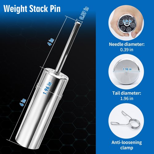 YSVORTOT Weight Stack Pin Extender for Cable Machine & Home Gym |10mm & 8mm Diameter | Heavy-Duty Steel Construction | Magnetic Safety Design | Adds Up to 100 lbs Extra Weight