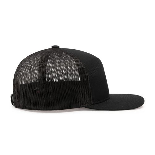 Pacific Headwear 6-Panel Arch Trucker Snapback Cap, Black, OS
