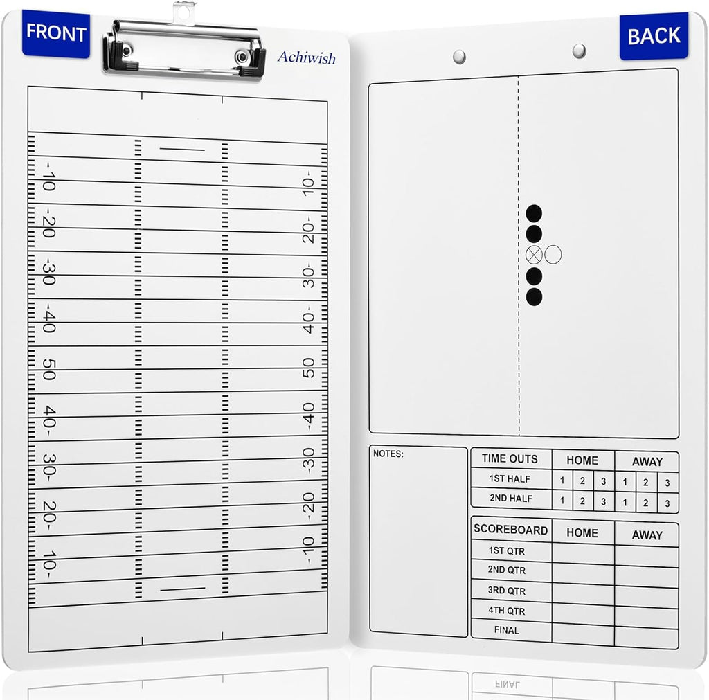 Skiennix Football Clipboard - Premium Double-Sided Dry Erase Board with Tactics Field & Lineup Planner