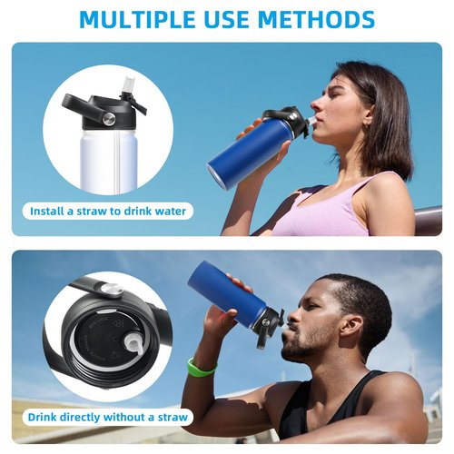 Straw Lid for Hydroflask Wide Mouth - Compatible with Hydro Flask 20, 32, 40 oz and Most Sports Water Bottles (B2)