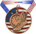 Decade Awards Patriotic Track & Field Medal - Gold, Silver, Bronze | Stars and Stripes Ribbon | 2.75 Inch Wide