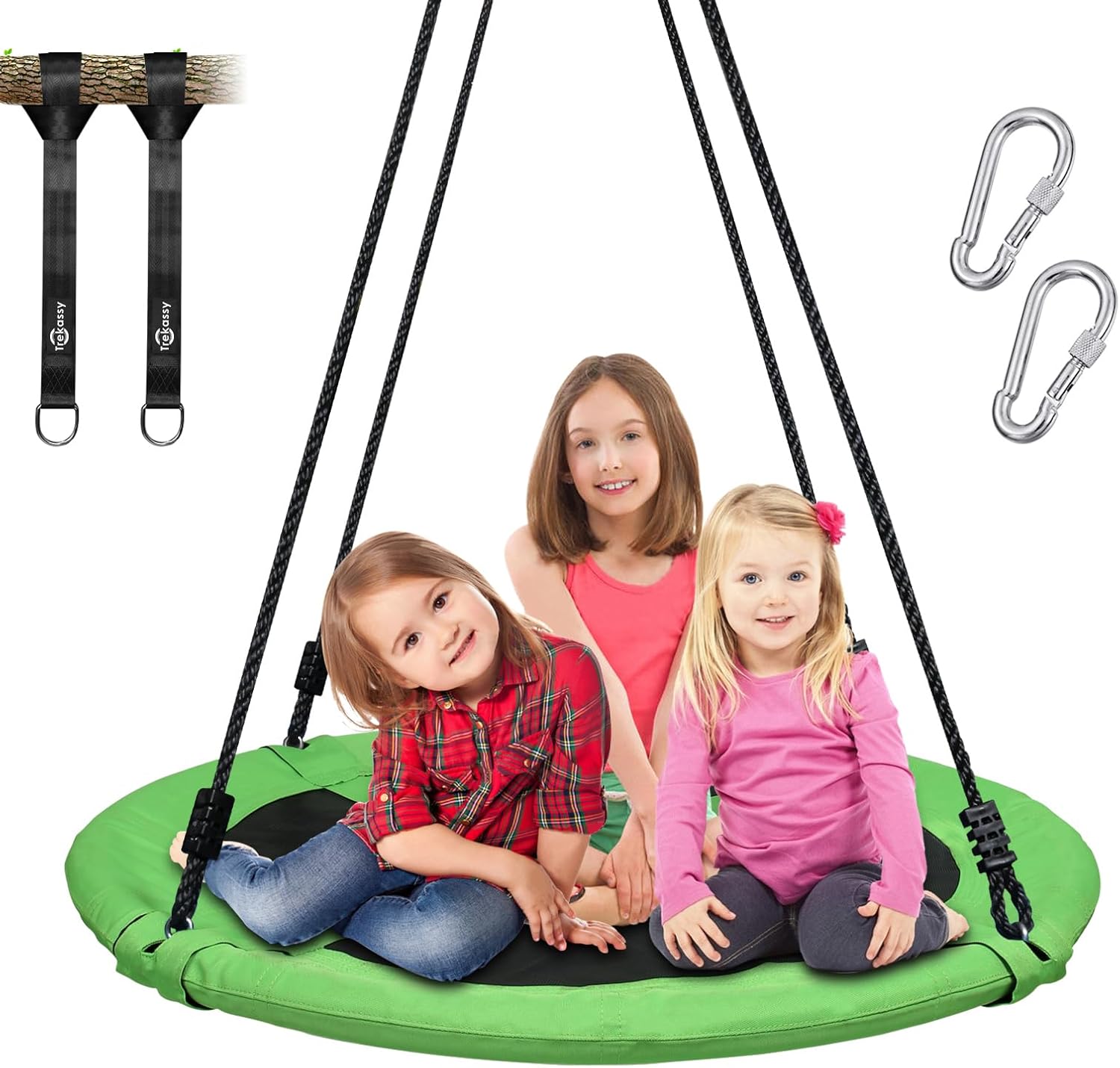 Trekassy 40-Inch 700lb Saucer Tree Swing - Waterproof 900D Oxford Fabric, Steel Frame & Adjustable Ropes