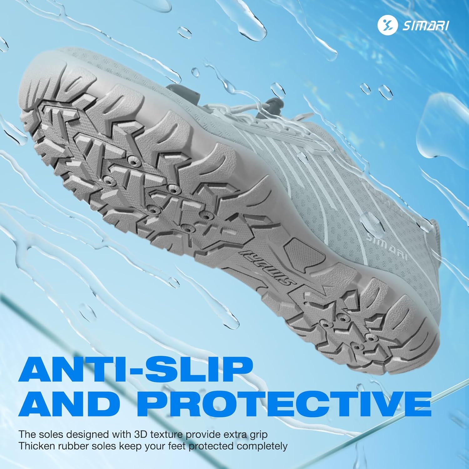 SIMARI Water Shoes - Quick-Dry Barefoot Aqua Socks | Lightweight Non-Slip Swim Shoes for Beach Sports & Diving