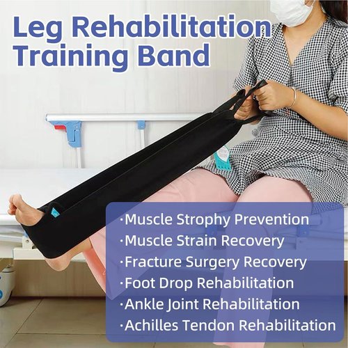 Stretch Bands for Exercise – Leg Stretching Strap for Physical Therapy, Hands-Free/Manual Options for Elderly Rehabilitation Bedridden Patients Lower Limb Myasthenia (2 Feet+Waist Belt)
