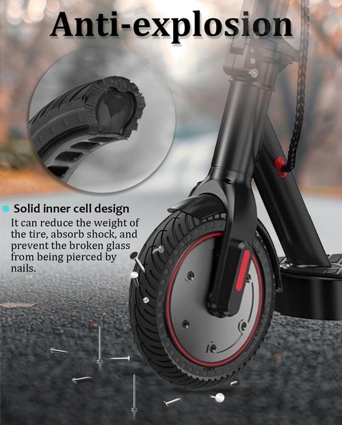 GYL 50/75-6.1 Scooter Tire Solid: 8.5 Inch Tubeless Tires for Hover 1 Pioneer Journey Jive Aovopro ES80 Hiboy S2 Gotrax GXL V2 Rival XR Apex XL Electric Scooter, 8 1/2'' Replacement Wheel Black 1 Pcs