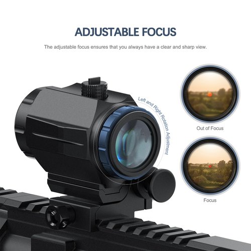 Feyachi 3X Red Dot Magnifier with Flip-to-Side Mount - Adjustable Focus, 37mm & 40mm Height Options, 800G Shockproof - Compatible with Most Red Dot Sights
