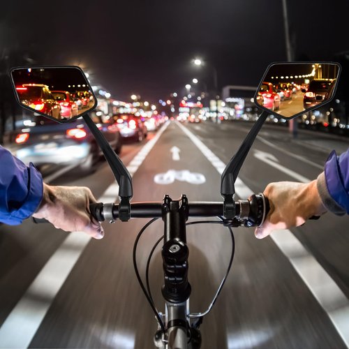 New Handlebar Bike Mirror, APLSTOW HD Automotive Grade Glass Lens E-Bike Mirrors, Scratch Resistant, Safe Bicycle Rearview Mirrors
