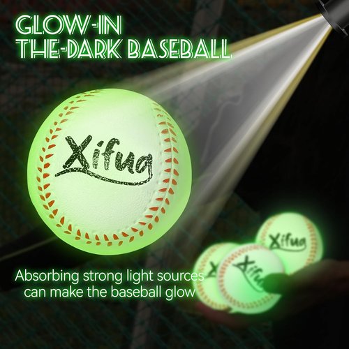 Glow-in-the-Dark Foam Baseballs by [Brand Name] - 17-Pack Light-Up T-Ball Set for Kids 3-10 | Perfect Outdoor Nighttime Toys