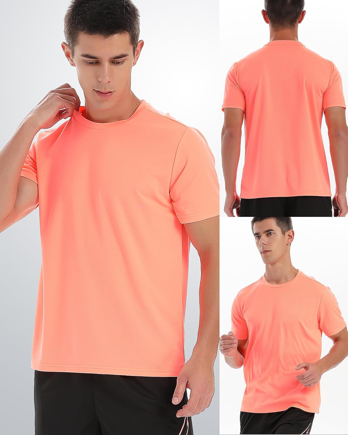 Skiennix 5-Pack Men's Workout Shirts - Quick Dry Athletic Short Sleeve Crew Neck Tees